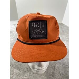 Park City Stryder Cap Hat Orange Mens Snapback Outdoor Rope Camping Hiking